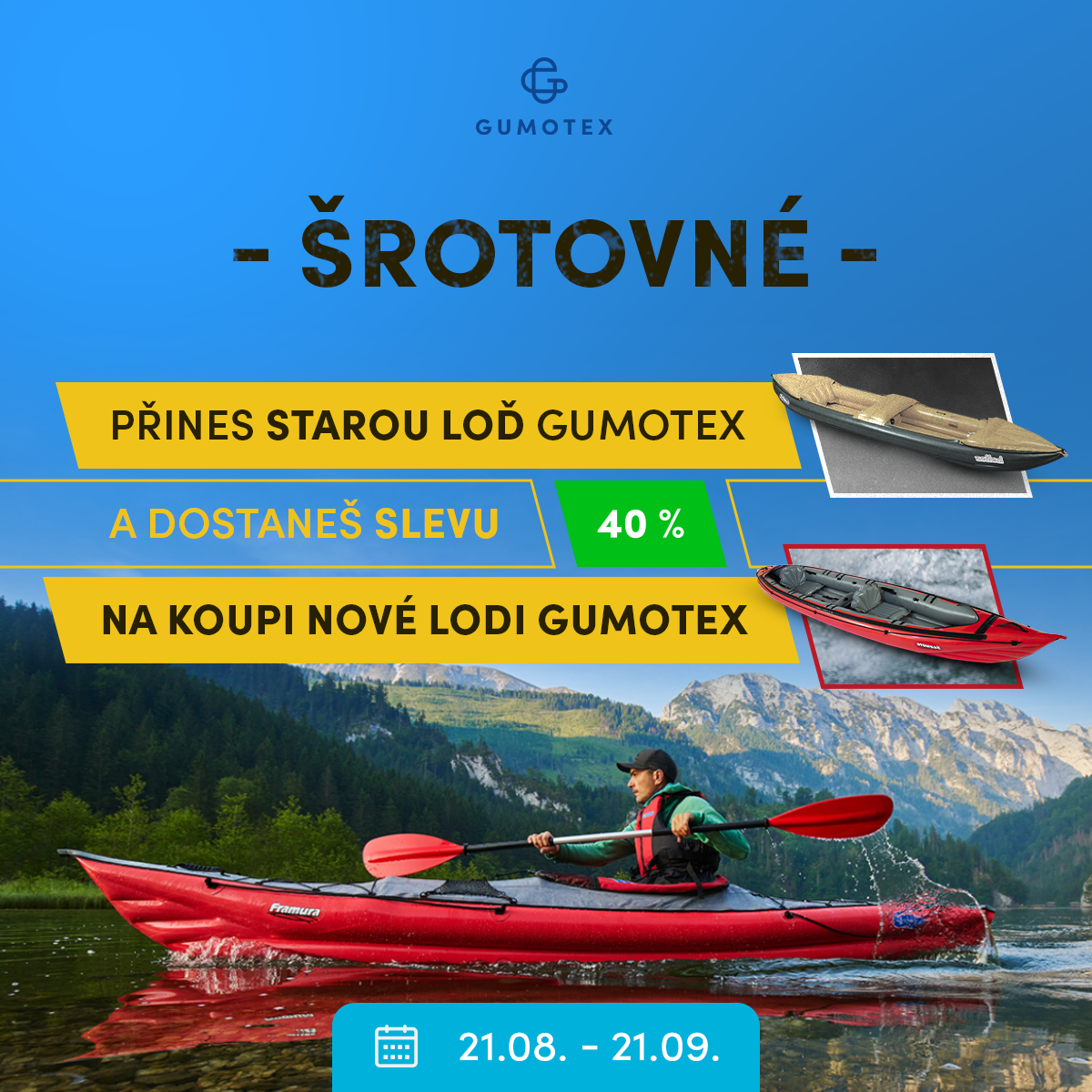 Šrotovné s Gumotexem, získej slevu 40% na novou loď